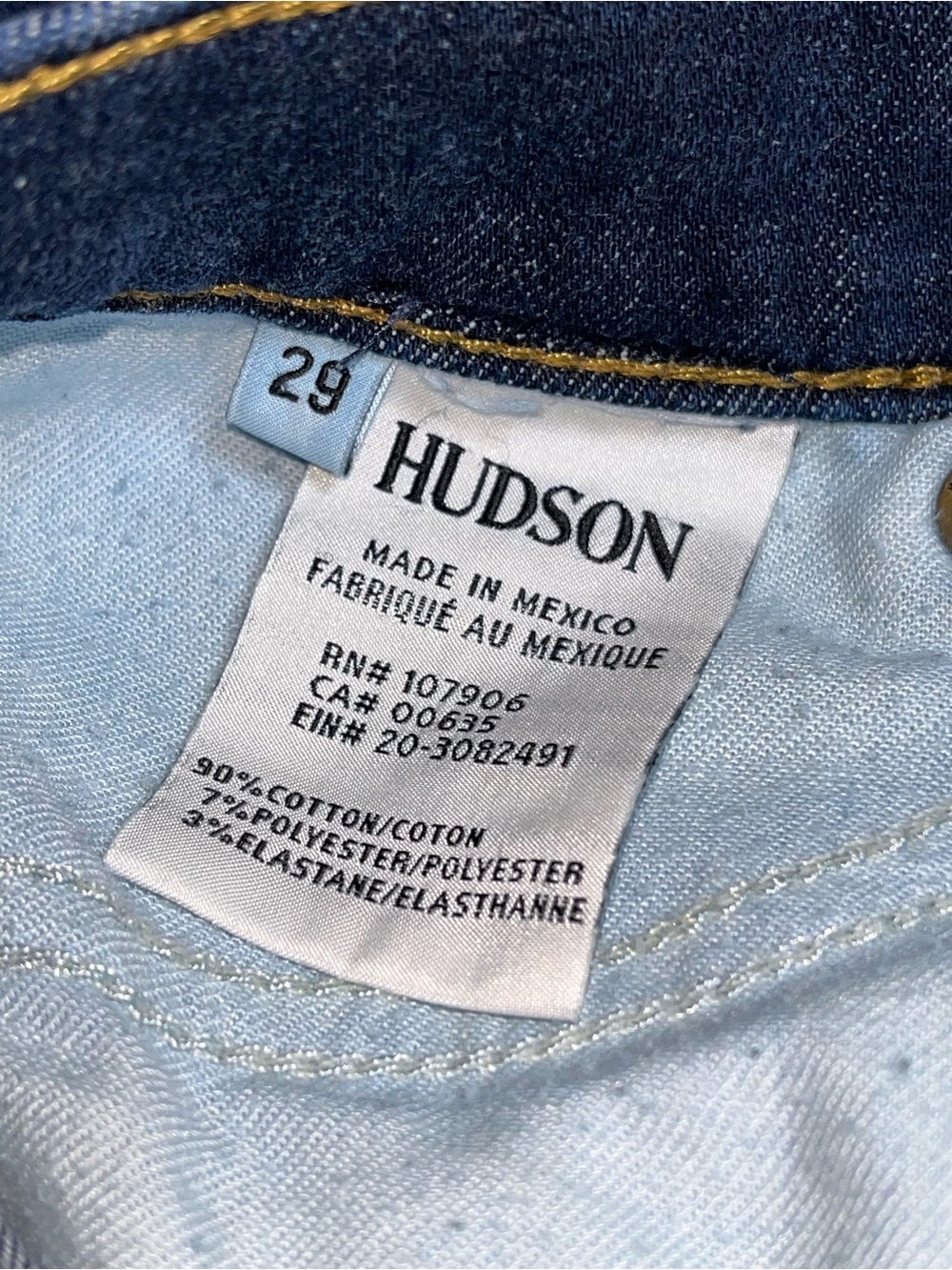 Hudson Nico Midrise Super Skinny Jeans Size 29 Dark Wash Stretch Denim - Picture 6 of 7
